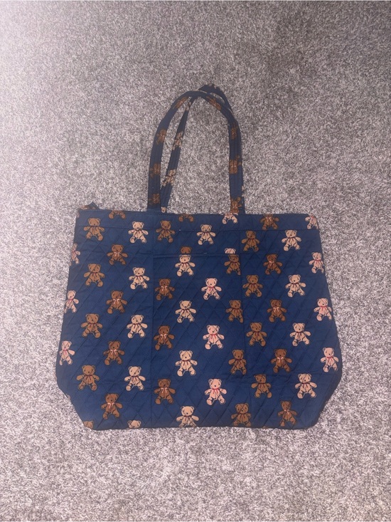 Vera Bradley Handbags - Vera Bradley Navy Quilted Tote with Teddy Bear Print